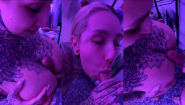 Split Tongue Bri: Deep Throat Action With A Twist