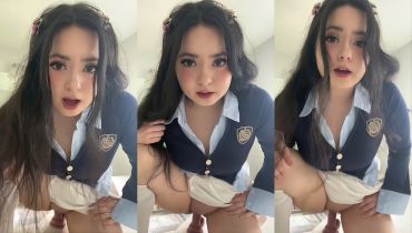 Uniformed Lyssanx Dismantles Her Ass With A Hard Toy